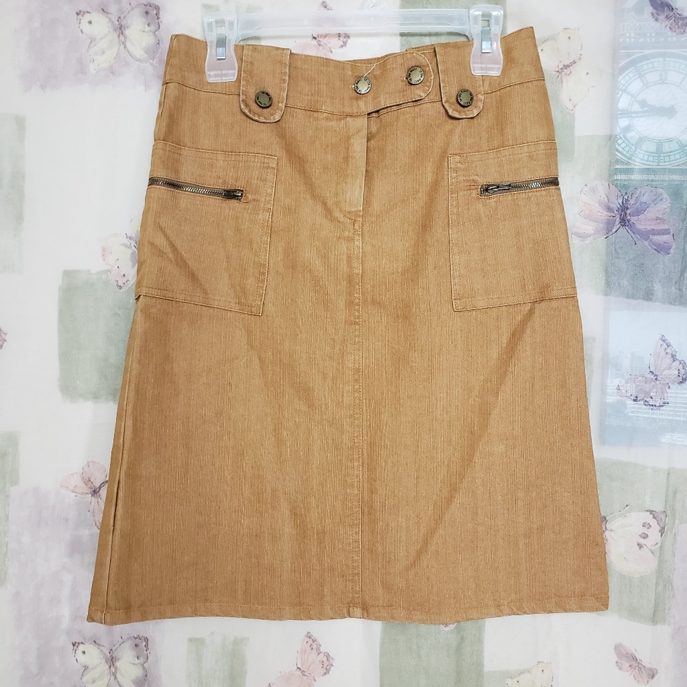 Brown/rust color A-line cotton  skirt